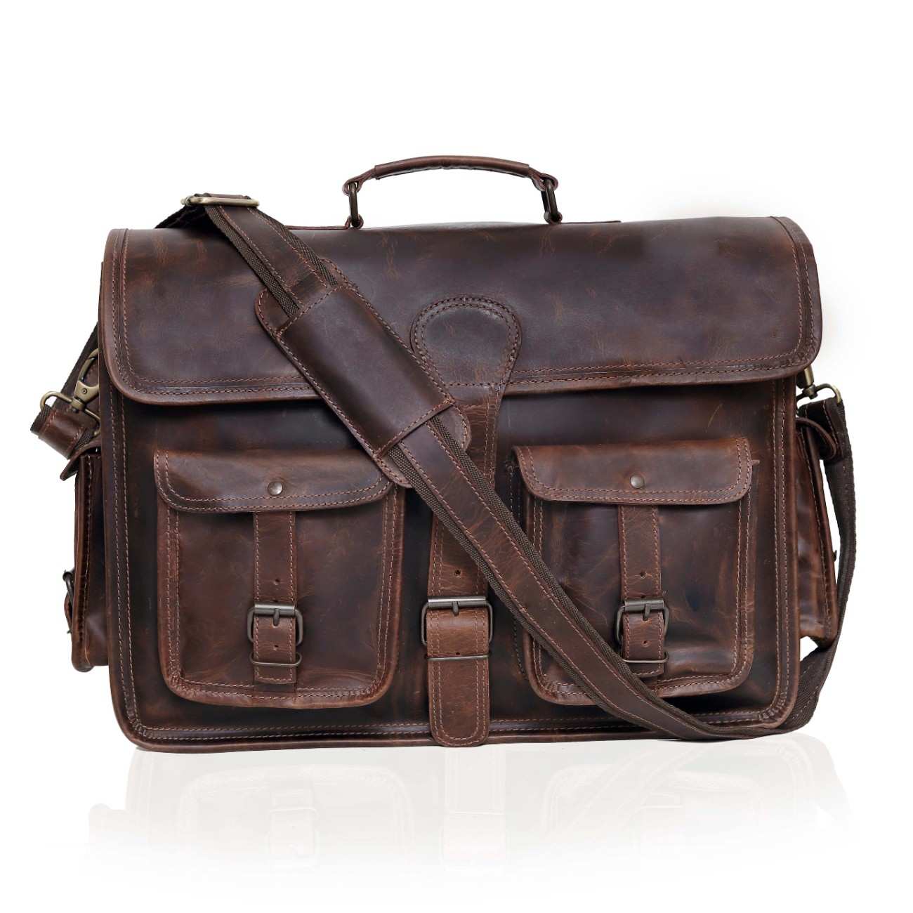 Full-Grain Leather Pilot Messenger Bag