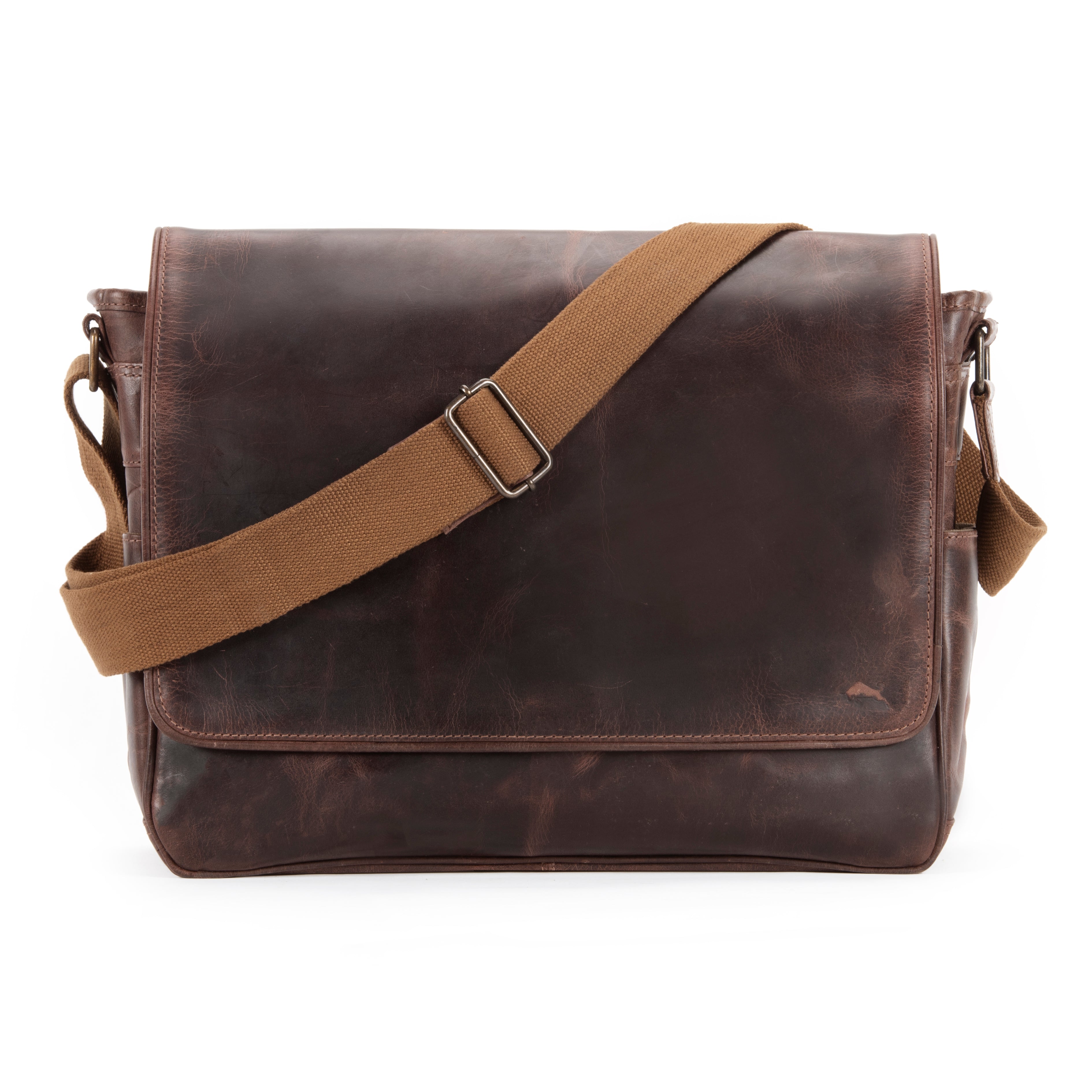 Full-Grain Buffalo Leather Messenger Bag for Men
