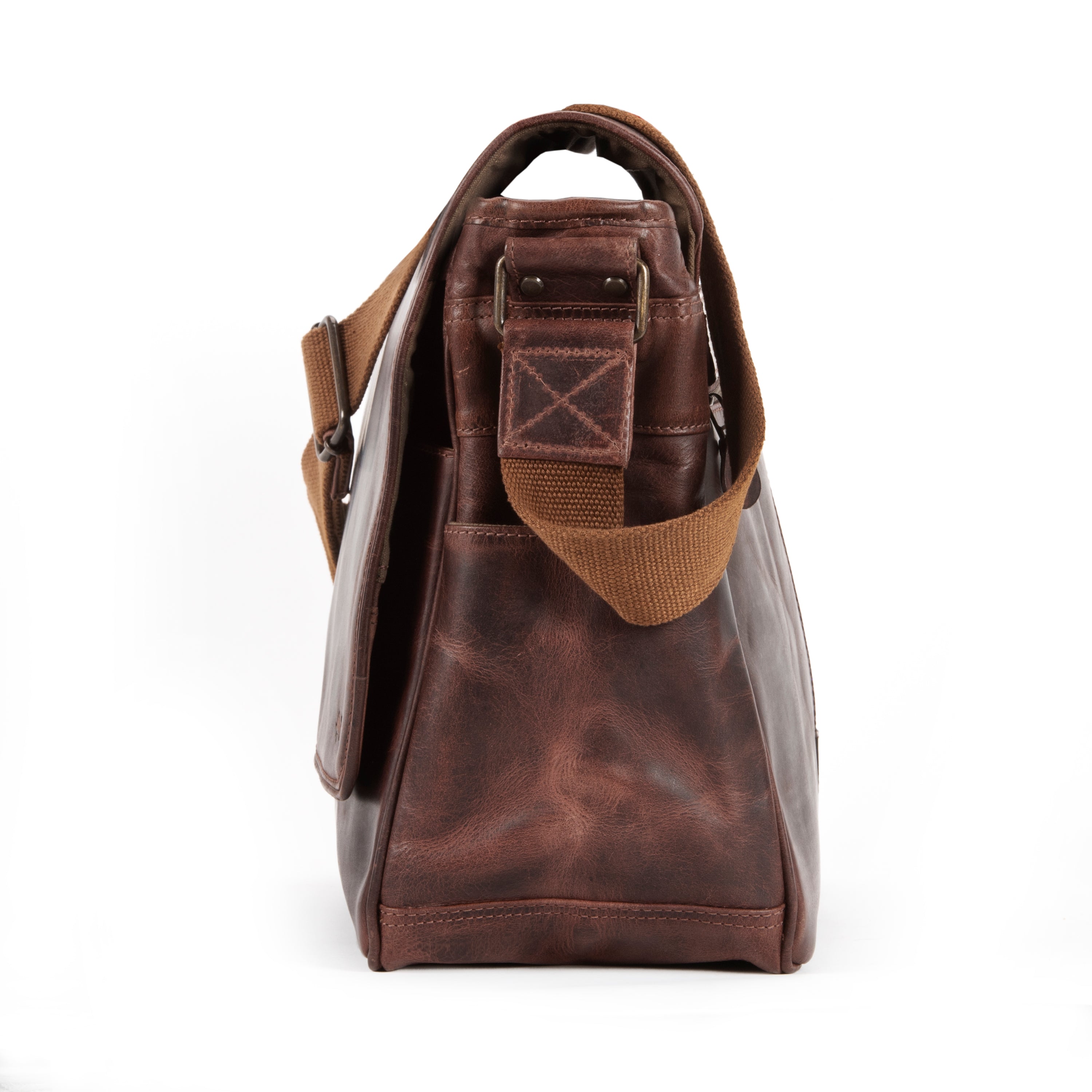 Full-Grain Buffalo Leather Messenger Bag for Men