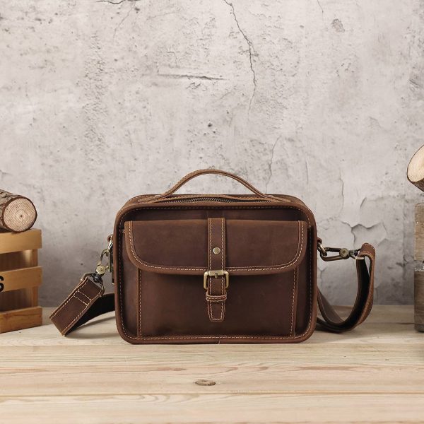 Vintage Leather Crossbody Shoulder Bag Small Satchel Bags