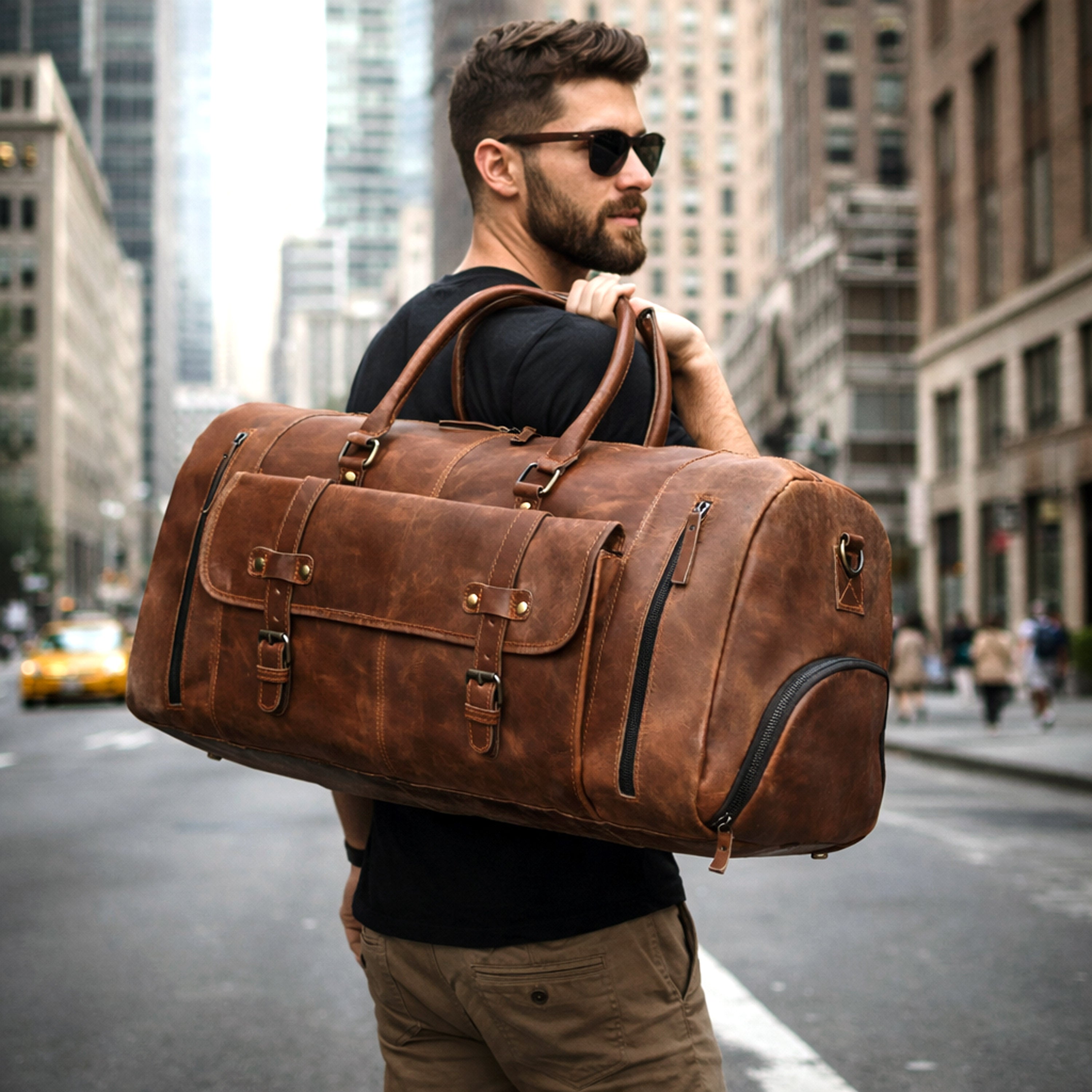 Henry Leather Shoe Duffle Bag for Men – Tan
