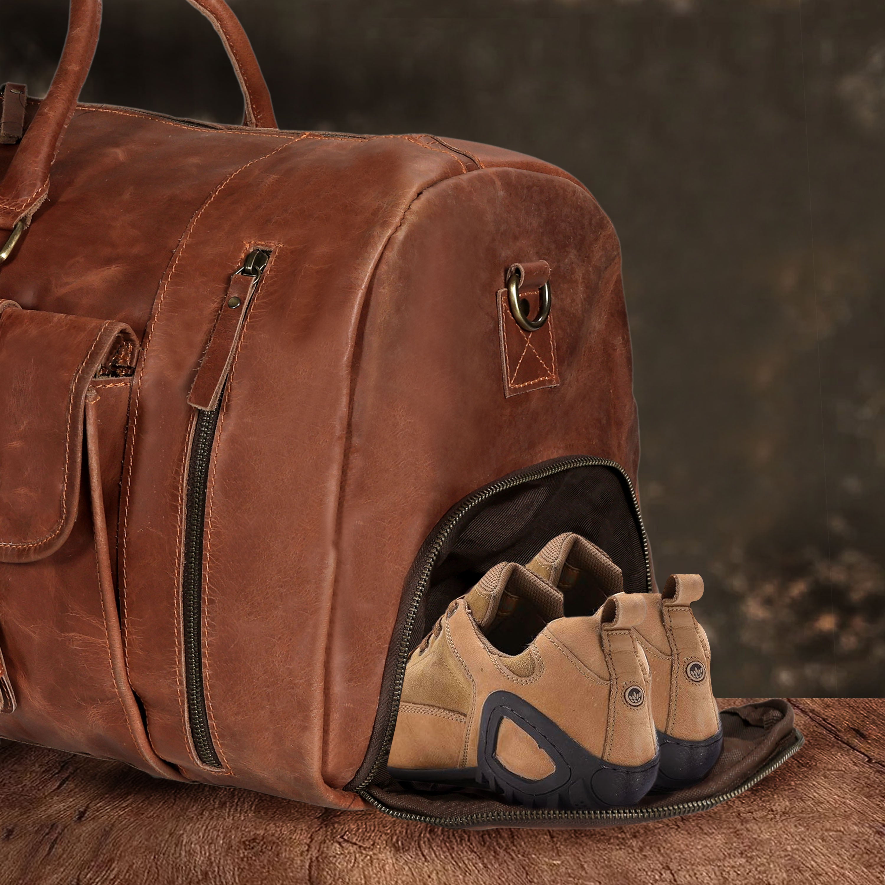 Henry Leather Shoe Duffle Bag for Men – Tan