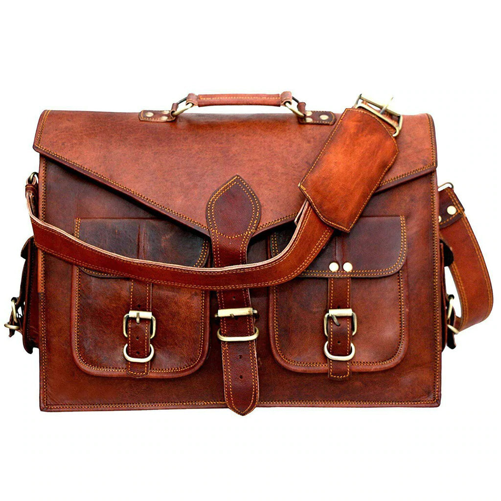 Vintage Handmade Leather Briefcase