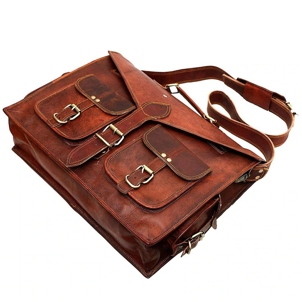 Vintage Handmade Leather Briefcase