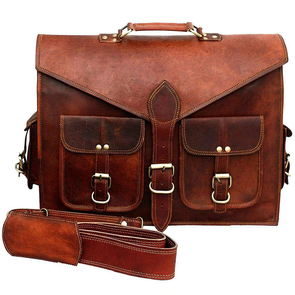 Vintage Handmade Leather Briefcase