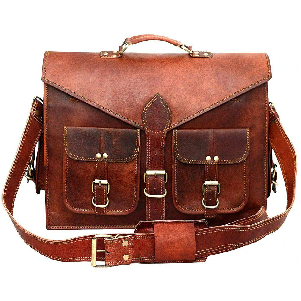 Vintage Handmade Leather Briefcase