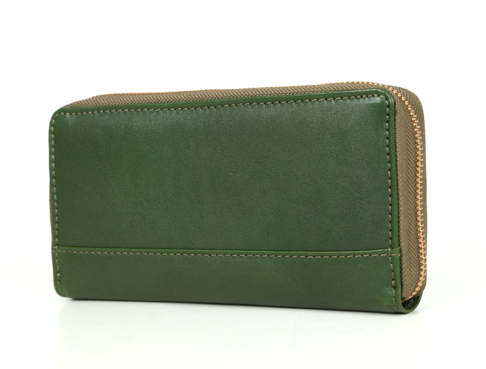 Vintage Full-Grain Leather Zip Wallet – Compact Travel Card & Cash Organizer