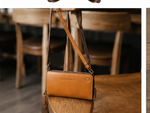 Tucson Caramel Hand-Tooled Leather Clutch – Full-Grain Handmade Wallet