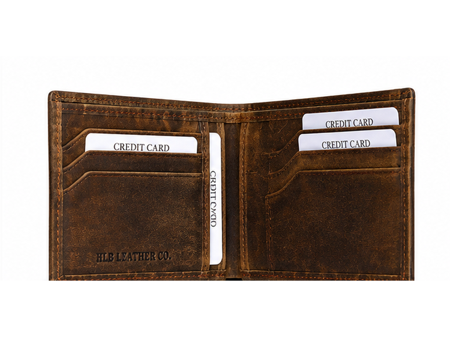 Retro Full-Grain Leather Bifold Wallet – Classic Card & Cash Organizer